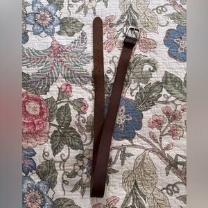 Timberland Brown Leather Belt with Silver Buckle